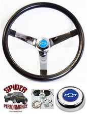 1948-1959 Chevrolet pickup steering wheel BLUE BOWTIE 14 3/4" VINTAGE CHROME