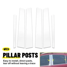 6Pcs For Lincoln Town Car 1998-2011 Gloss Chrome Pillar Posts Door Window Cover