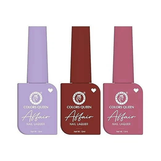 Colors Queen Affair Nail Polish Set of 3-28 Lavender, 33 Rouge & 52 Elite Pink |