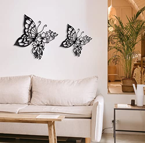 EZ4ENCE Butterfly Decoration Wall Art Boho Home Decor Hanging 10.6L" x 10.6W" - Picture 4 of 6