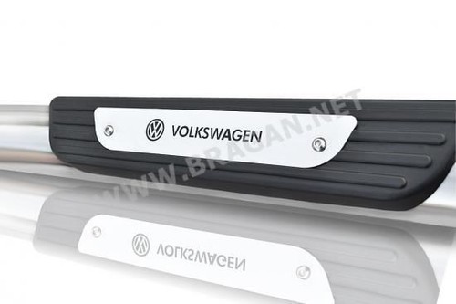 Barras laterales de acero inoxidable + almohadillas para Volkswagen Transporter T6.1 SWB 2019-2024 - Imagen 8 de 10