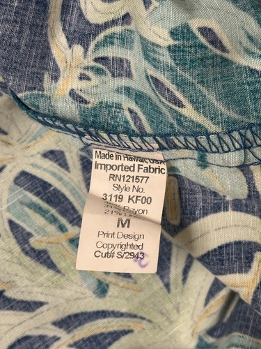 Kahala M Made In USA Short Sleeve Button Up Floral Hawaiian Luau Camp Shirt - Picture 14 of 14