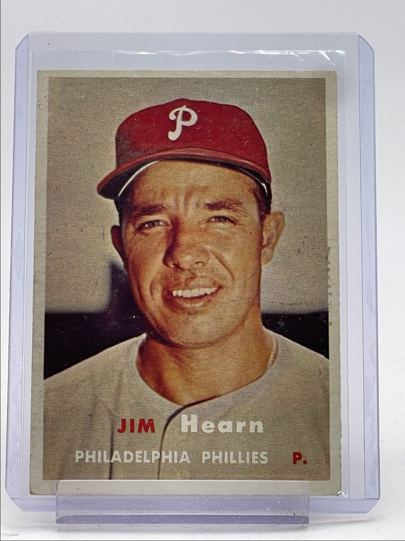 JIM HEARN 1957 TOPPS BASEBALL PHILLIES #348 Q2117
