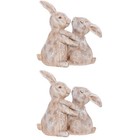  2 Pieces Easter Bunnies Tabletop Decoration Rabbit Statues Figurines