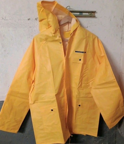 Michelin Gelb Regen Mantel Jacke Windbreaker Jacke Herren L Neu Nie Benutzt - Bild 1 von 8