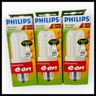 3 Pack Of Philips Energy Saver Light Bulbs E27 ES 11W = 60W Large Screw New