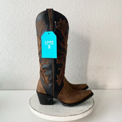 Lane Jolene Damen Cowboystiefel Größe 7 schwarz braun Western Cowgirl halbhoch - Bild 2 von 11