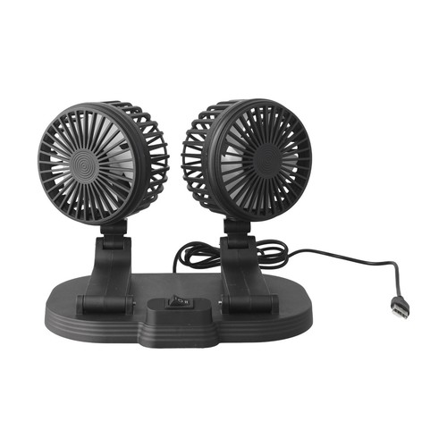 Powerful USB Car Fan Dual Head Adjustable for Home and Auto Cooling Needs - Picture 4 of 12