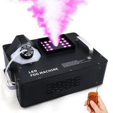 1500W Fog Machine for Halloween, DMX RGB 3 in 1 24 LED Smoke Machine Stage Li...