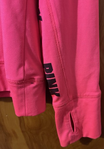 VS PINK Ultimate Quarter Zip Langarmshirt Neon Pink Gr. M - Bild 7 von 10