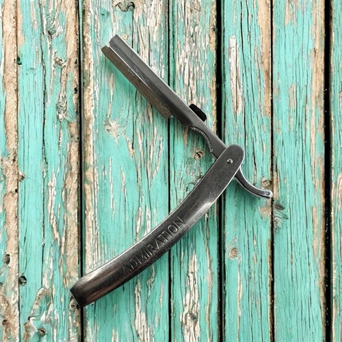 BARBER Vintage STAINLESS STEEL Admiration STRAIGHT Folding RAZOR SHAVING BLADE - Picture 22 of 24