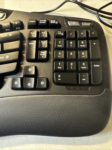 Logitech Wave Y-UV90 Corded Ergonomic USB Keyboard Black Tested Working Clean - Picture 5 of 12