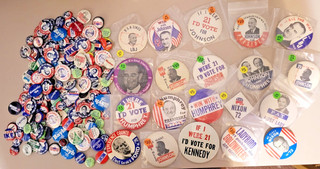 200 Campaign Button Political Pinback Pin Lot Kennedy LBJ Nixon Ike Carter Y