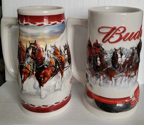 Budweiser Holiday Steins - 2010 & 2011