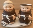 Vintage Goebel Hummel Friar Tuck Monks Sugar Bowl Creamer Tray Set Germany
