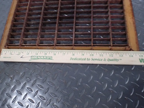 Vintage Metal Floor Furnace Register Grate 10" x 16" Fits 8" x 14" Hole - Picture 16 of 21