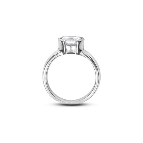 Diamante naturale tondo 3 ct H SI2 950 placca. Anello di fidanzamento solitario classico - Foto 3 di 5