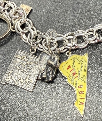 Vintage Monet CHARM (12) Armband 925 STERLINGSILBER Staaten Wahrzeichen - Bild 5 von 9