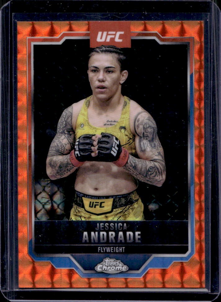 2025 Topps UFC Chrome Jessica Andrade Orange Geometric Refractor #/25