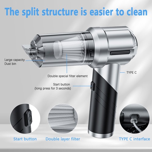 Cordless Handheld Vacuum Cleaner Small Mini Portable Car Auto Home Wireless USZt - Picture 13 of 19