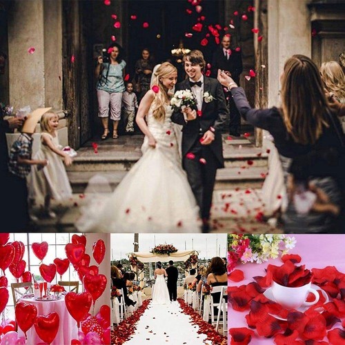 Kit Romantico di 50 Candeline a Forma di Cuore 1000 Petali di Rosa di Seta 5 - Foto 12 di 24