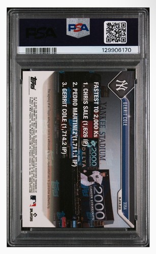 Gerrit Cole - 2023 TOPPS NOW 335  On Card Auto   Strikeouts Blue /49 PSA  9 Pop - Picture 2 of 2