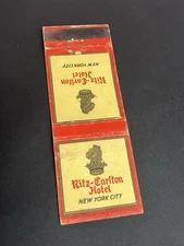 Vintage New York Matchbook “Ritz Carlton Hotel” New York City