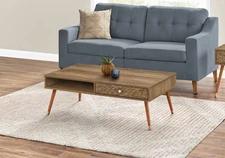 ✅Coffee Table, Accent, Cocktail, Rectangular, Storage, Living Room, 44"l, Walnut