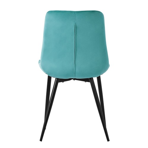 Juego 4x sillas de comedor sillón tapizado azul petróleo ergonómico moderno - Imagen 4 de 7