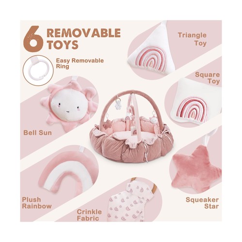 HAN-MM 5-in-1 Convertible Baby Play Gym with 6 Toys, Tummy Time Mat for Senso... - Picture 5 of 6