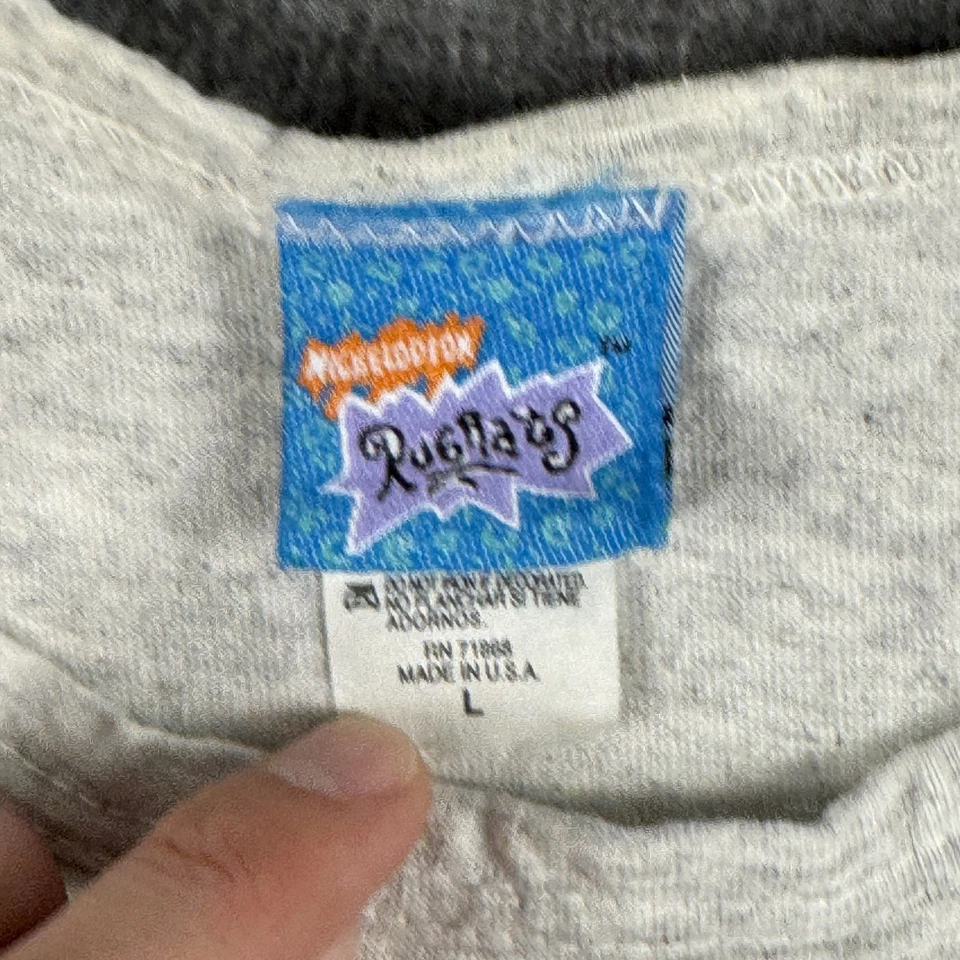 Camisa Rugrats Vintage Juvenil Grande Gris Años 90 Nickelodeon Dibujos Animados Gráfico Camiseta sin Mangas Foto 4 de 4