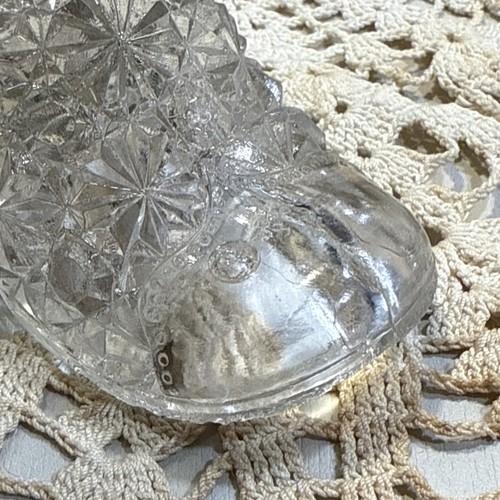 Mid-Size Daisy & Button Clear Glass Drinking Boot shoe EAPG Early American - Picture 7 of 13