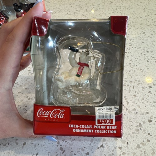Coca Cola Ornament Polar Bear Drinking Coke In Ice Chair - Picture 2 of 5