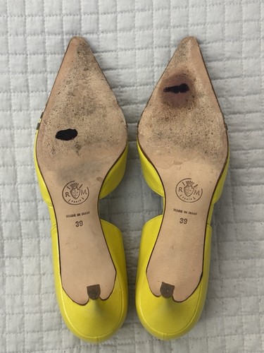 Renee Mancini Green Leather Clear Design Slingback’s Size 39 - Picture 7 of 8