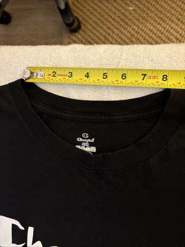 Champion Spell Out Logo Kurzarm T-Shirt Herren Größe 4XB schwarz - Bild 4 von 10