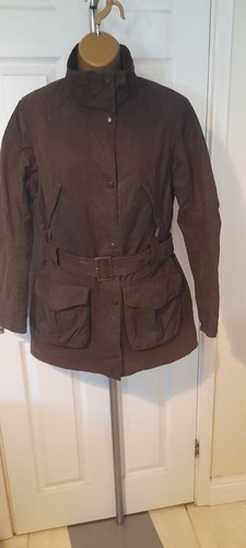 Barbour REBEL, Wachsjacke Damen UK 12 braun Sylkoil Gürtel Countryside - Bild 4 von 17