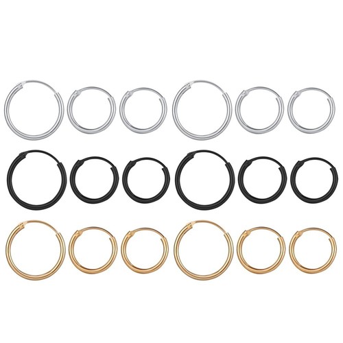 9 Pcs Small Metal Earrings Punk Hoop Set Fitness Man Simple Studs Creative - Bild 8 von 12