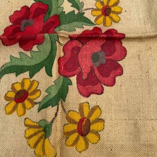 vintage DRITZ Hooked Rug Pattern Floral Daisy color coded burlap Unworked 26"x36 - Picture 2 of 6