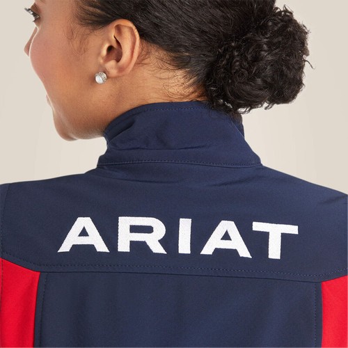 Gilet Softshell Medium ARIAT New Team Navy 10020765 Rosso Bianco Blu SPEDIZIONE GRATUITA - Foto 11 di 16