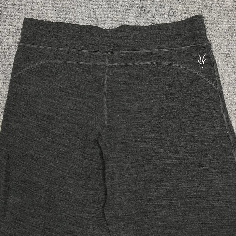 Calça Ibex Feminina Cinza Médio Mistura de Lã Merino Bootcut Lounge Yoga Fabricada nos EUA - Imagem 2 de 4