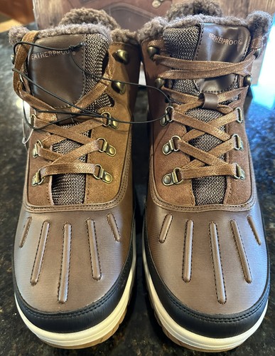 New Men's Weatherproof Landon All Seasons Casual Leather Boots Brown 12 - Picture 2 of 11