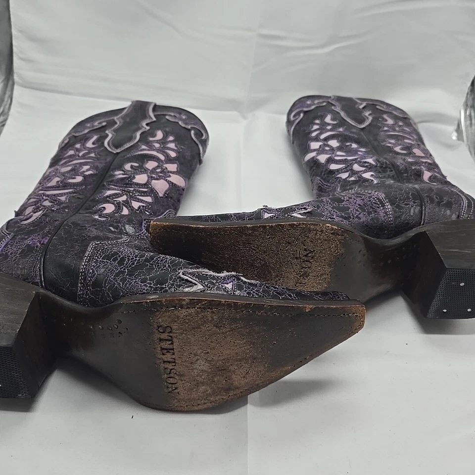 Botas vaqueras Stetson para mujer. Base Lila Talla US 7 Puntos Puntera Foto 4 de 4