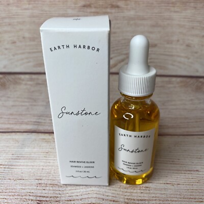 Earth Harbor Sunstone Hair Revive Elixir Seaweed +Jasmine Oil 1oz 30mL New