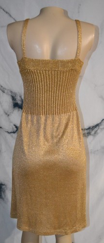 WENJILLI Vintage Gold Lurex Dress Set 11/12 Ribbed Jacket and Upper Dress - Picture 12 of 15