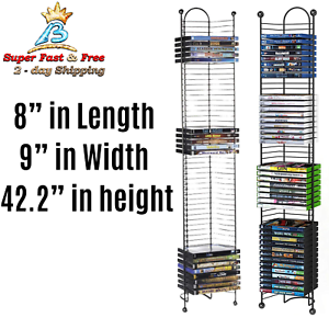 Slim Cabinet Stand Wall Tower Steel Wire Dvd Holder Media Storage Shelf Media Storage Shelf, Dvd Storage Racks And Stands