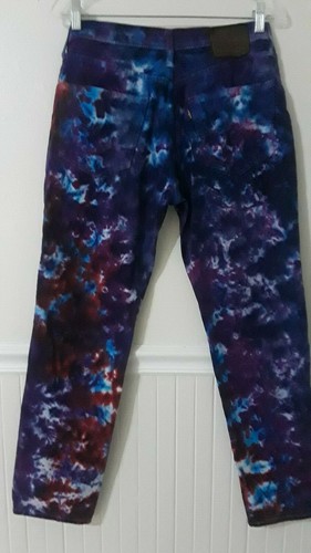 RECYCLED Tie Dye Levi's 31 x 30 511 Cotton/Poly/Elastane blend Zipper Fly Jeans - Picture 2 of 6