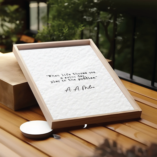 A A Milne Quote Print When Life Throws You A Rainy Day Quote Wall Art Unframed - Picture 5 of 9