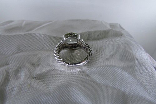 Designer Inspired Sterling Silver 3CT Aquamarine Cable Ring Size 7 - Picture 4 of 10