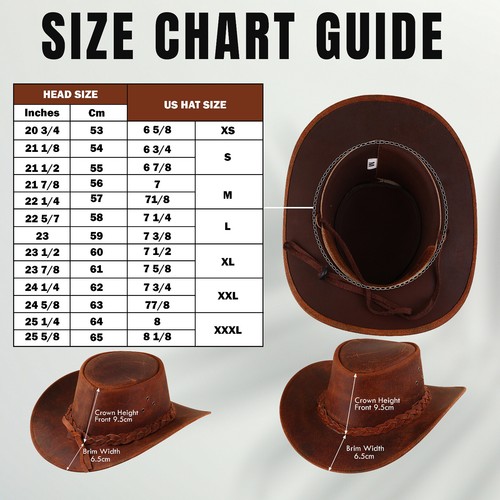 Genuine UNIQUE Calf Suede Leather Vintage Style Braided HAT Western Cowboy Hat - Picture 6 of 6
