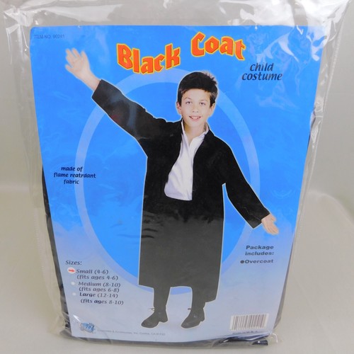 Black Overcoat Kids Judge Magician Halloween Costume - 4-6 Small #3266 - Picture 3 of 8